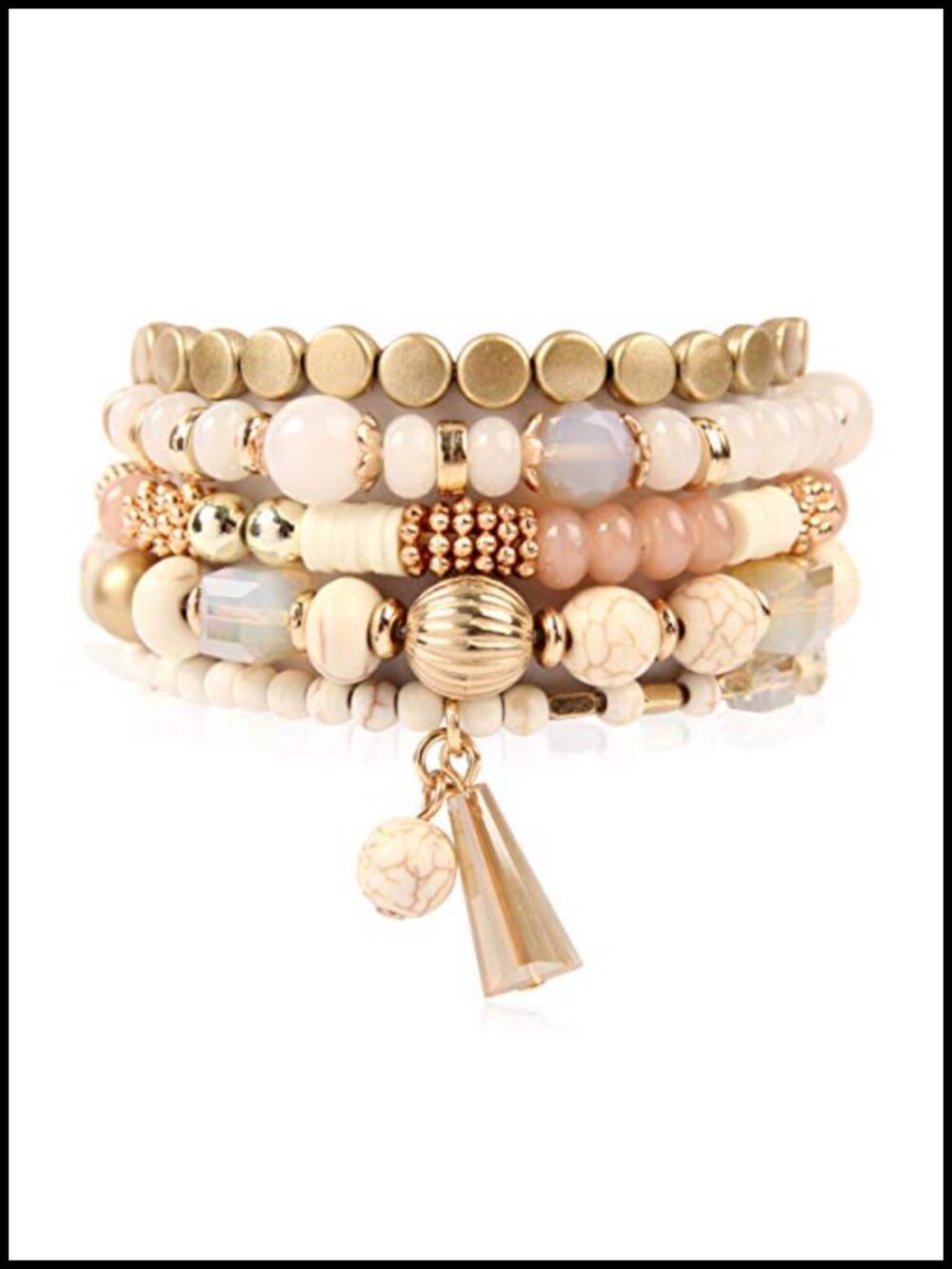 Bohemian Multi Layer Stretch Beaded Bracelet Stackable Strand Charm